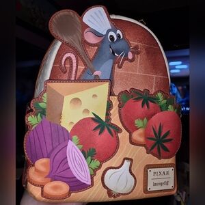 New! Loungefly Disney Pixar Ratatouille Remy Food Mini Backpack